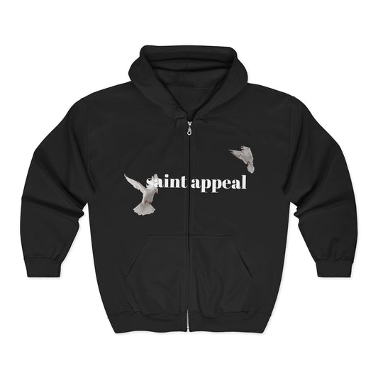 "praying" zip-up