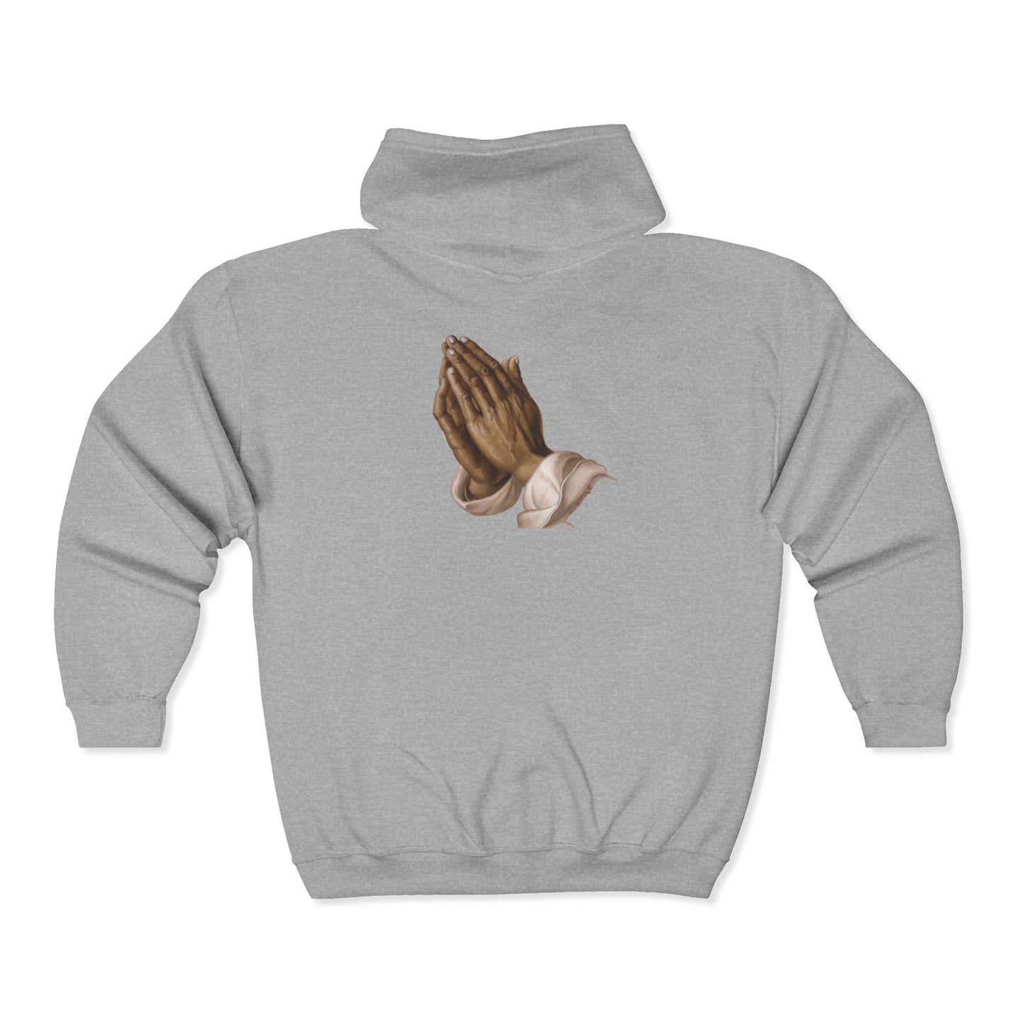"praying" zip-up