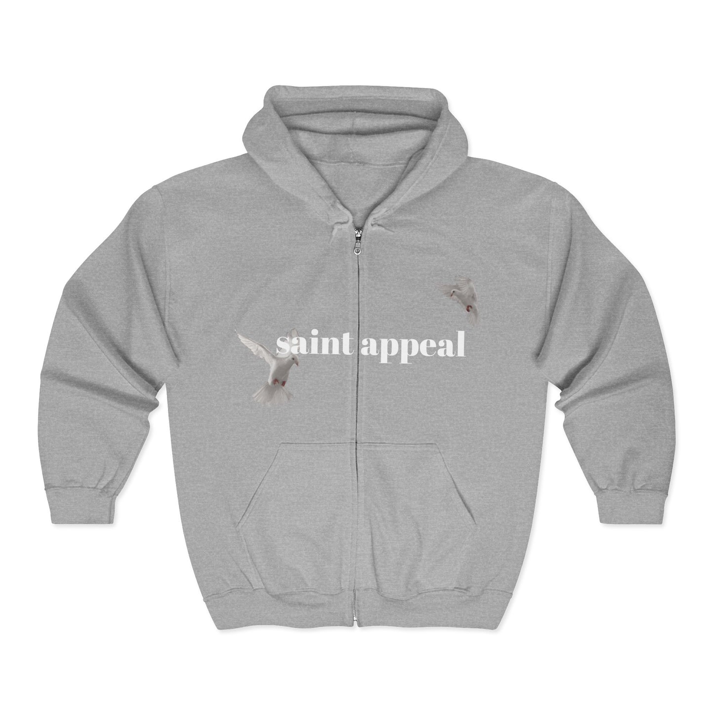 "praying" zip-up