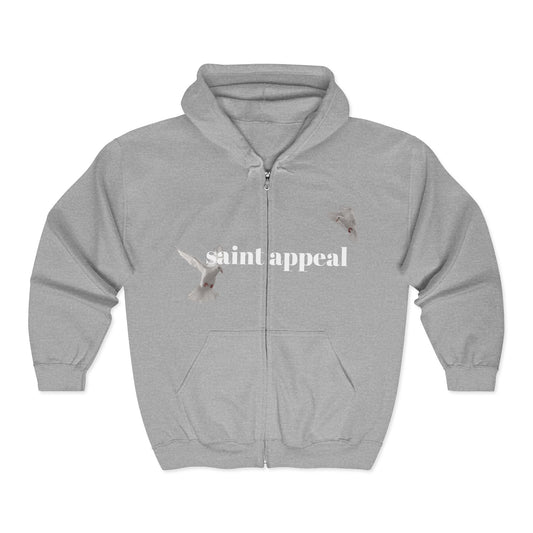 "praying" zip-up