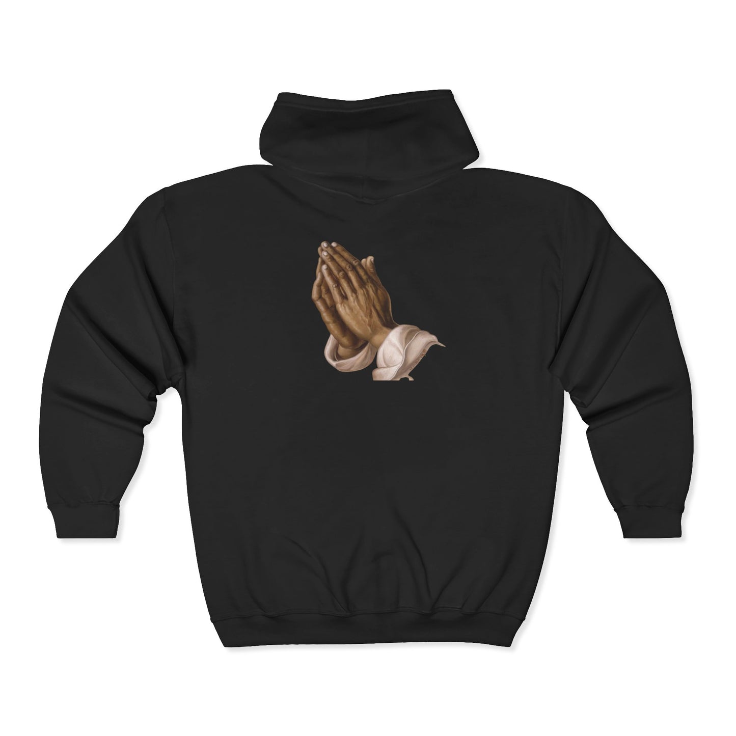 "praying" zip-up