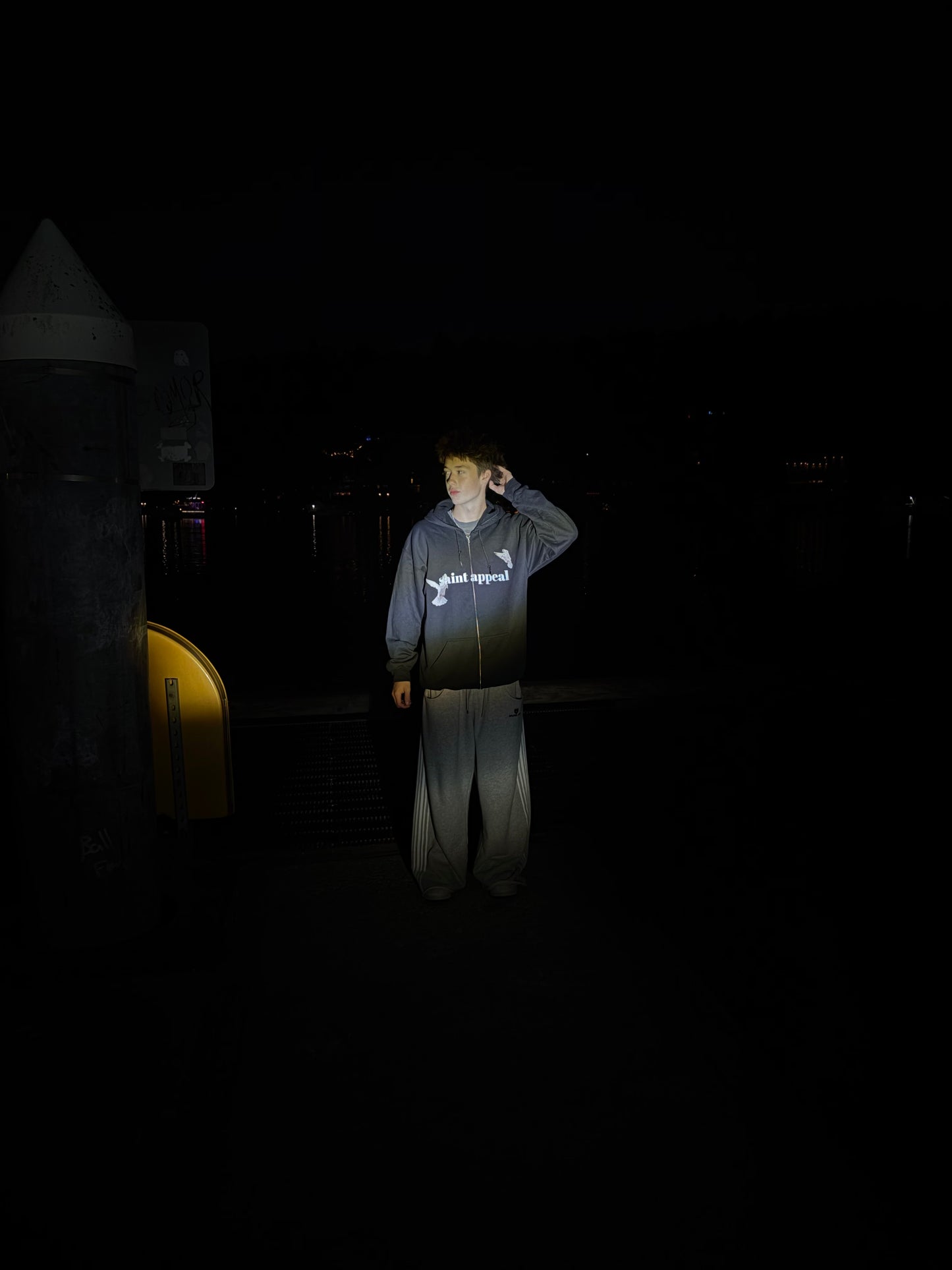 "praying" zip-up